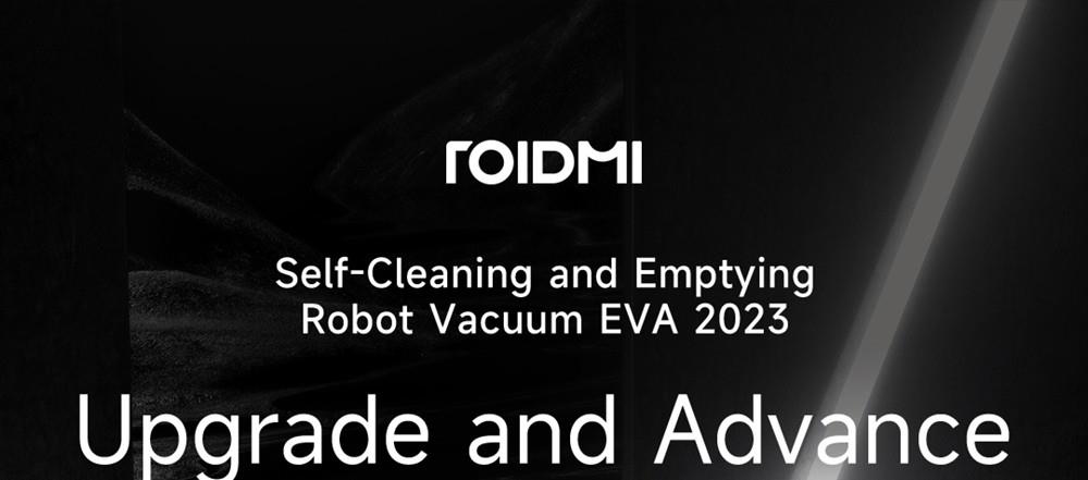 ROIDMI EVA 2023 Robot Stofzuiger, 3200Pa Zuigkracht, Zelfreinigend & Leegmakend, 3-in-1 Stofzuigen Vegen Dweilen