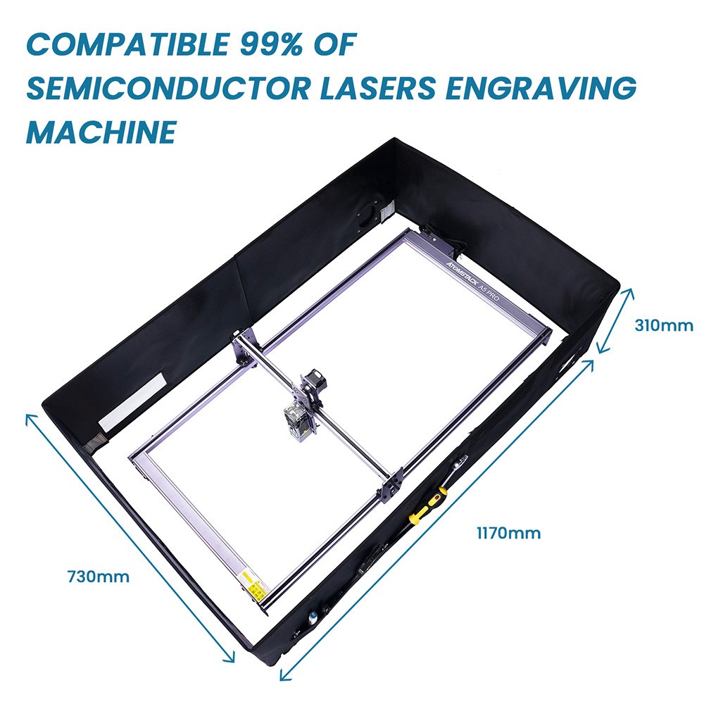 ATOMSTACK FB2 Plus Laser Engraver Foldable Enclosure with Extension Kit, Fireproof, Dustproof, 1170*730*310mm