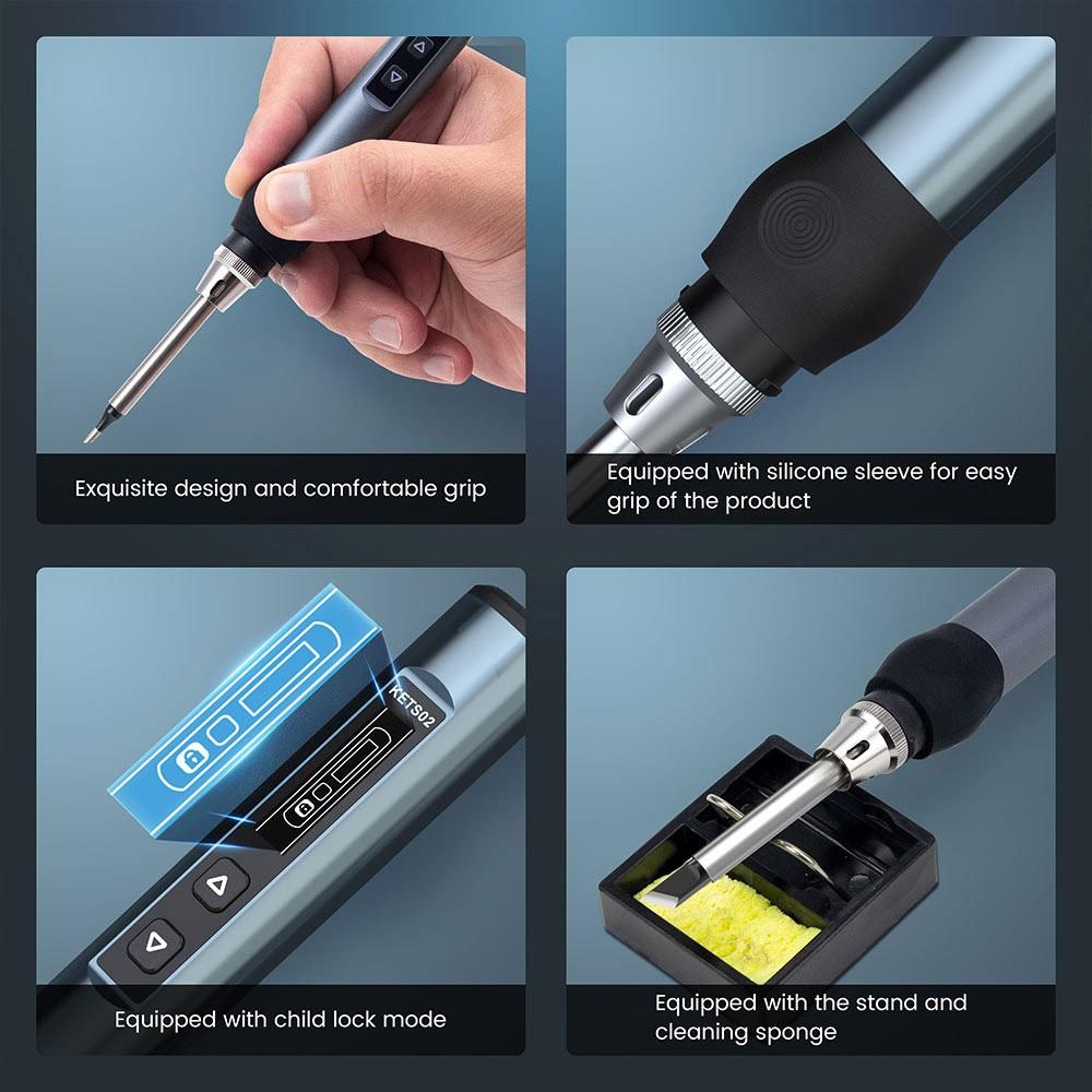 KAIWEETS KETS02 Smart Digital Soldering Iron Kit, 9-20V Operating Voltage, Precise Temperature Control, Sleep Mode