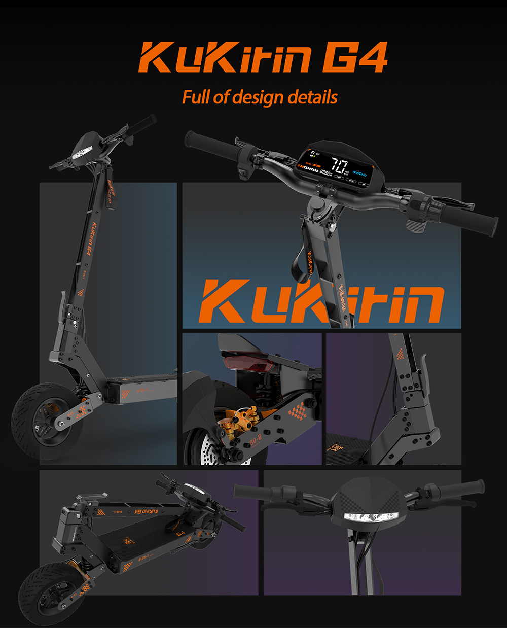 [Pre-sale]KuKirin G4 Off-Road Electric Scooter, 2000W Motor, 20Ah Battery, 75km Top Range, 70km/h Max Speed