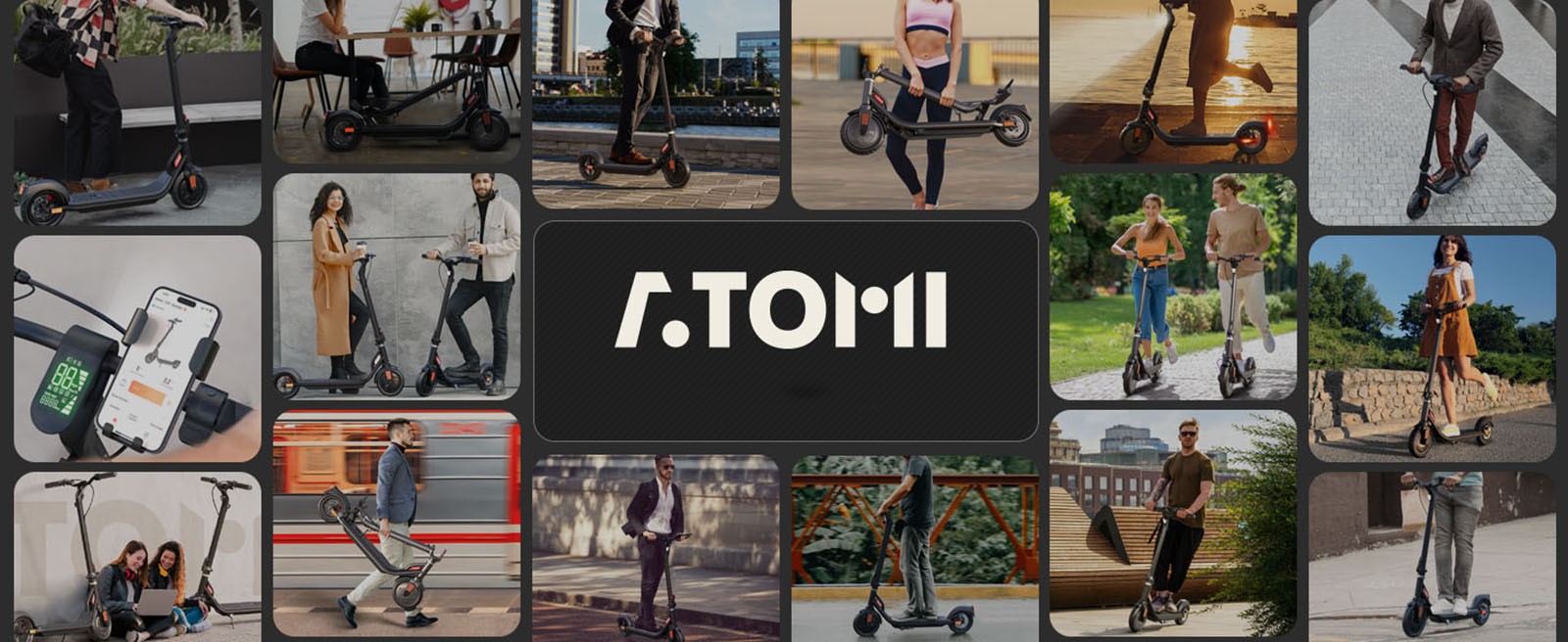 Atomi E20 Foldable Electric Scooter, 8.5 inch Air Tire, 250W Motor (Max Output 500W), 36V 7.5Ah Battery