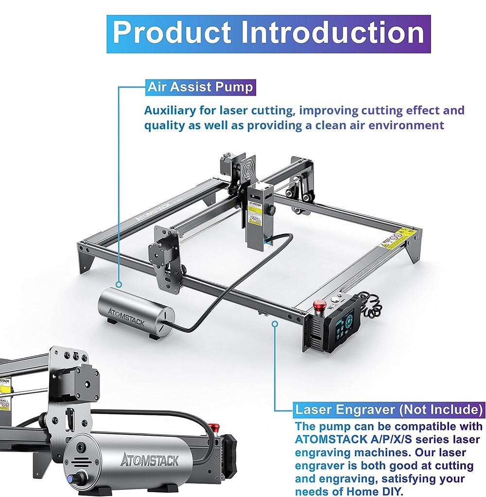 ATOMSTACk F30 Air Assist Kit, 10-30L/Min Adjustable Airflow