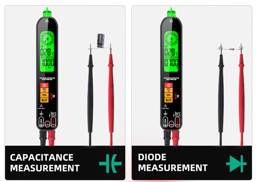 BSIDE S6 Voltage Detector Multimeter Voltage Detector Pen AC/DC Voltage Tester - Black