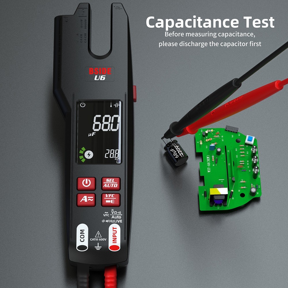 BSIDE U6 U-förmiges Infrarot-Thermometer Multimeter AC/DC Spannungs-Strom-Zangenmessgerät