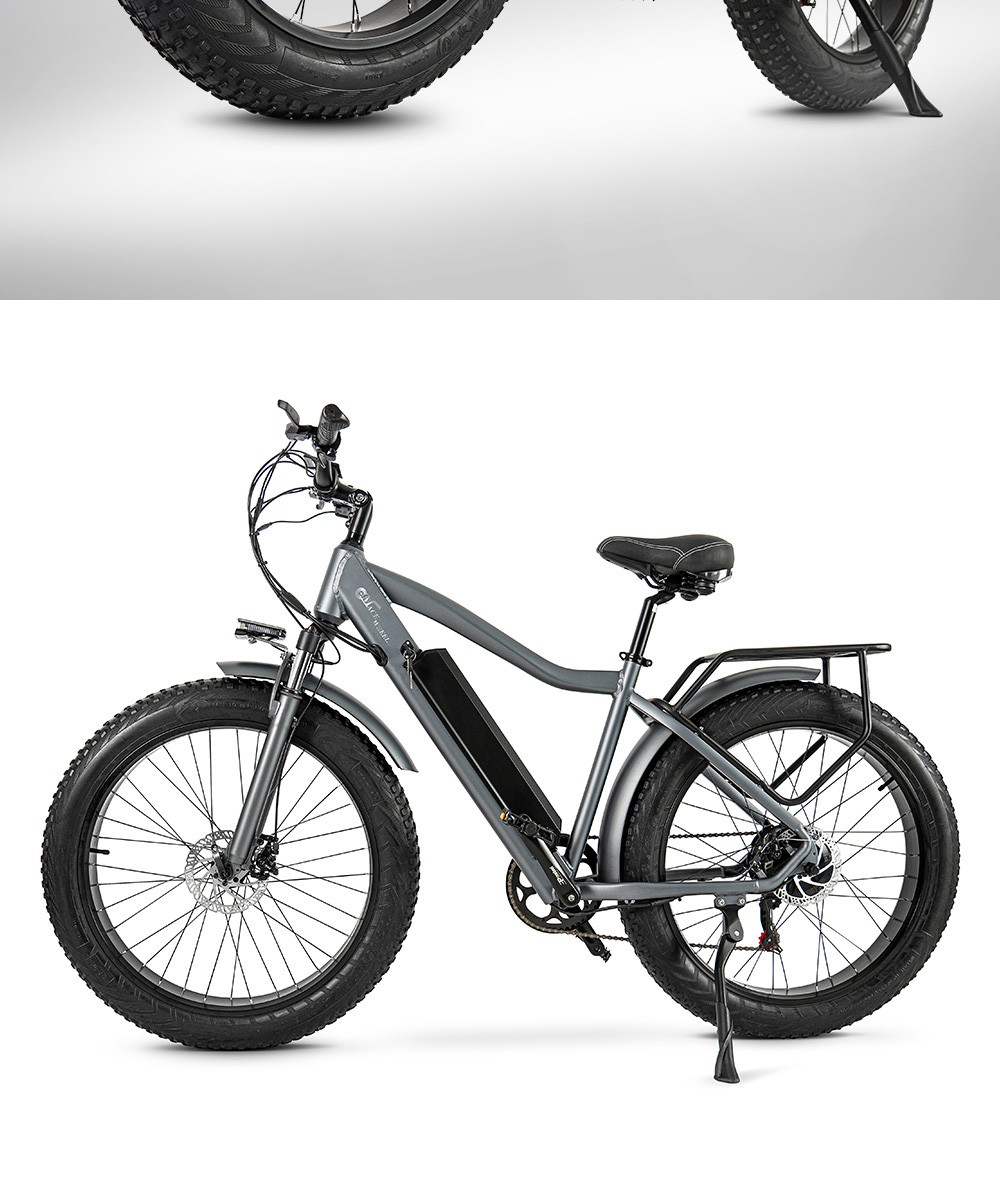 CMACEWHEEL J26 Electric Bike, 26*4.0 CST Tire, 750W Motor, 17Ah Battery, Disc Brake, 150kg Load - Silver Grey