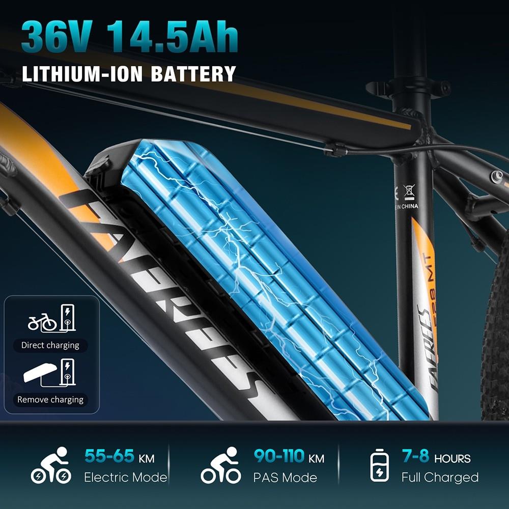 Fafrees F28 MT 27,5*2,25 inch Banden Mountain Elektrische Fiets, 250W Motor, 14,5Ah Batterij, 25km/h Max Snelheid, 110km - Rood