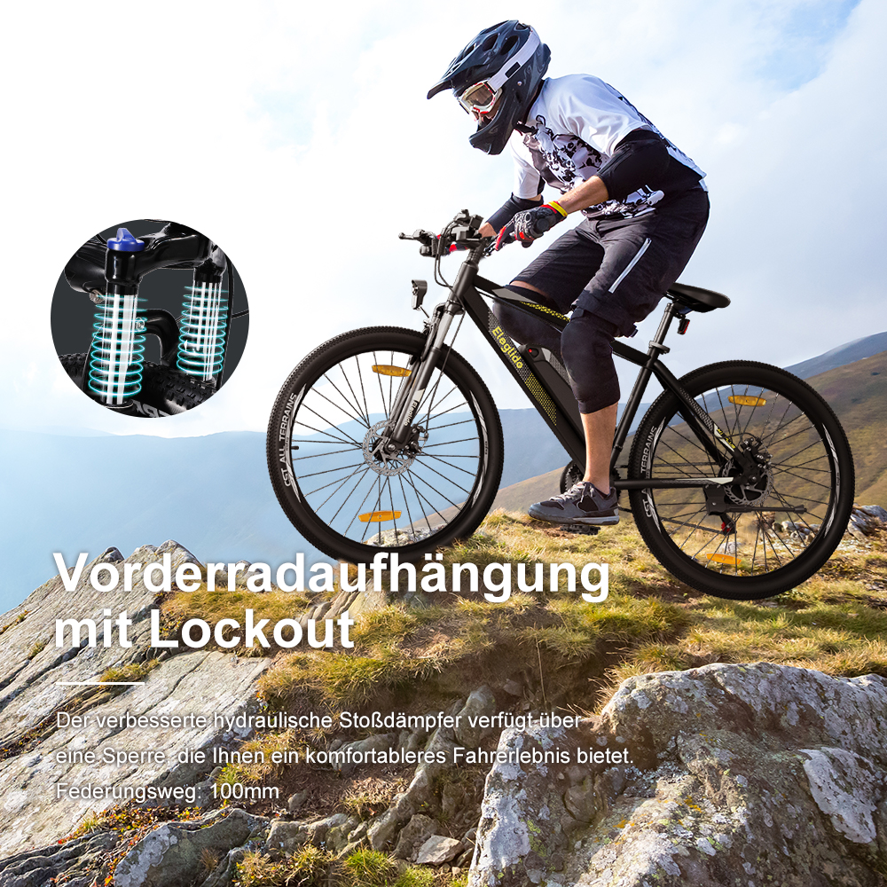 Elektro-Mountainbike Eleglide M1 PLUS 29, 36V 12.5AH 100KM 250W 25KM/H, App-Steuerung, 21 Gänge 5 Geschwindigkeitsstufen