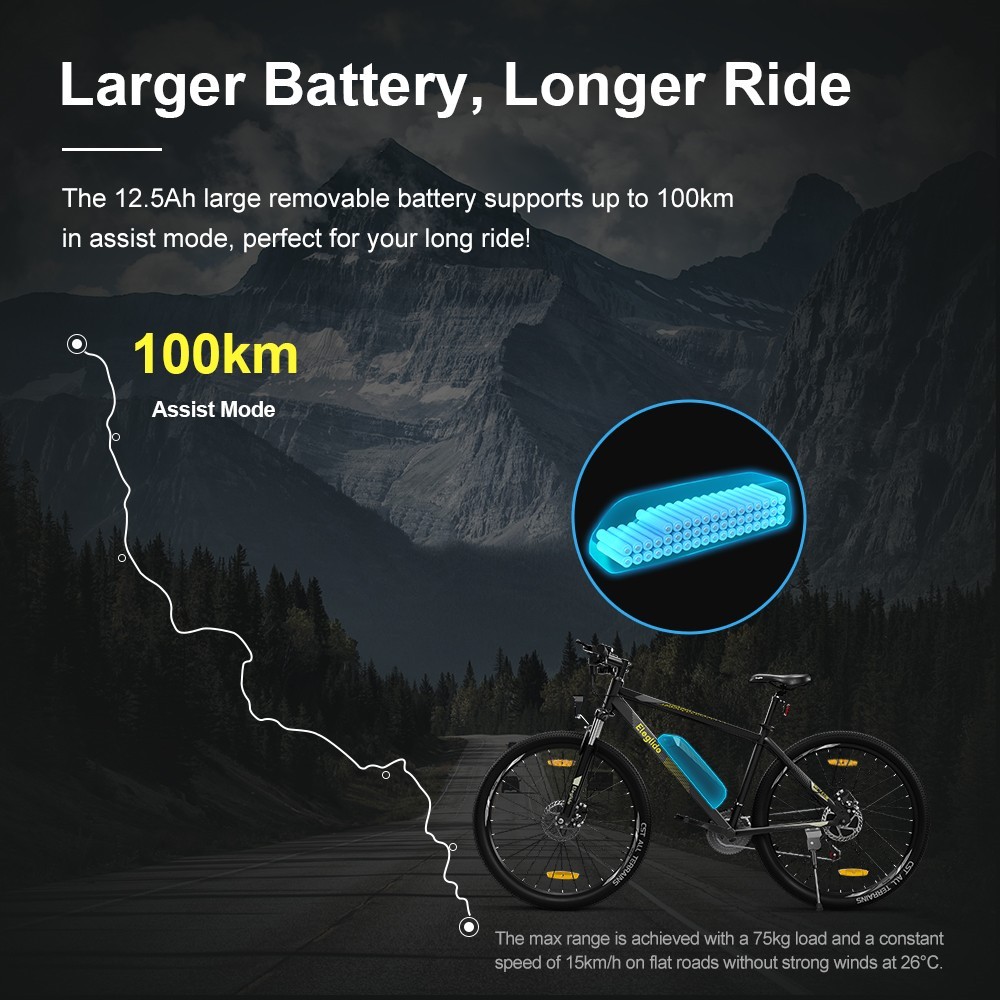 Electric Mountain Bike  M1 PLUS 29” , 36V 12.5AH 100KM 250W 25KM/H, App Control, 21 Speeds 5 Speed Levels, City E-bike