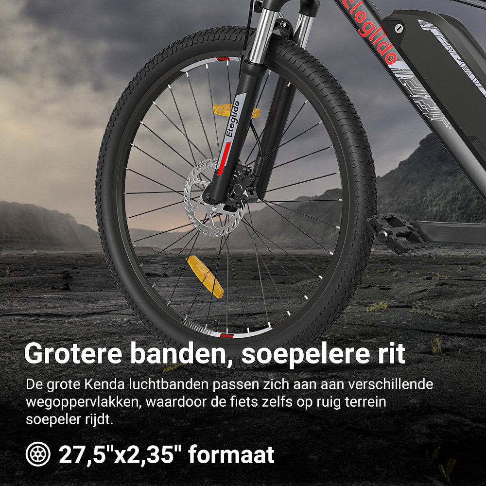 E-mountainbike  M2 27,5, 36V 15AH 125KM 250W 25KM/H, App Control, 24 snelheden 5 snelheidsniveaus, City E-bike