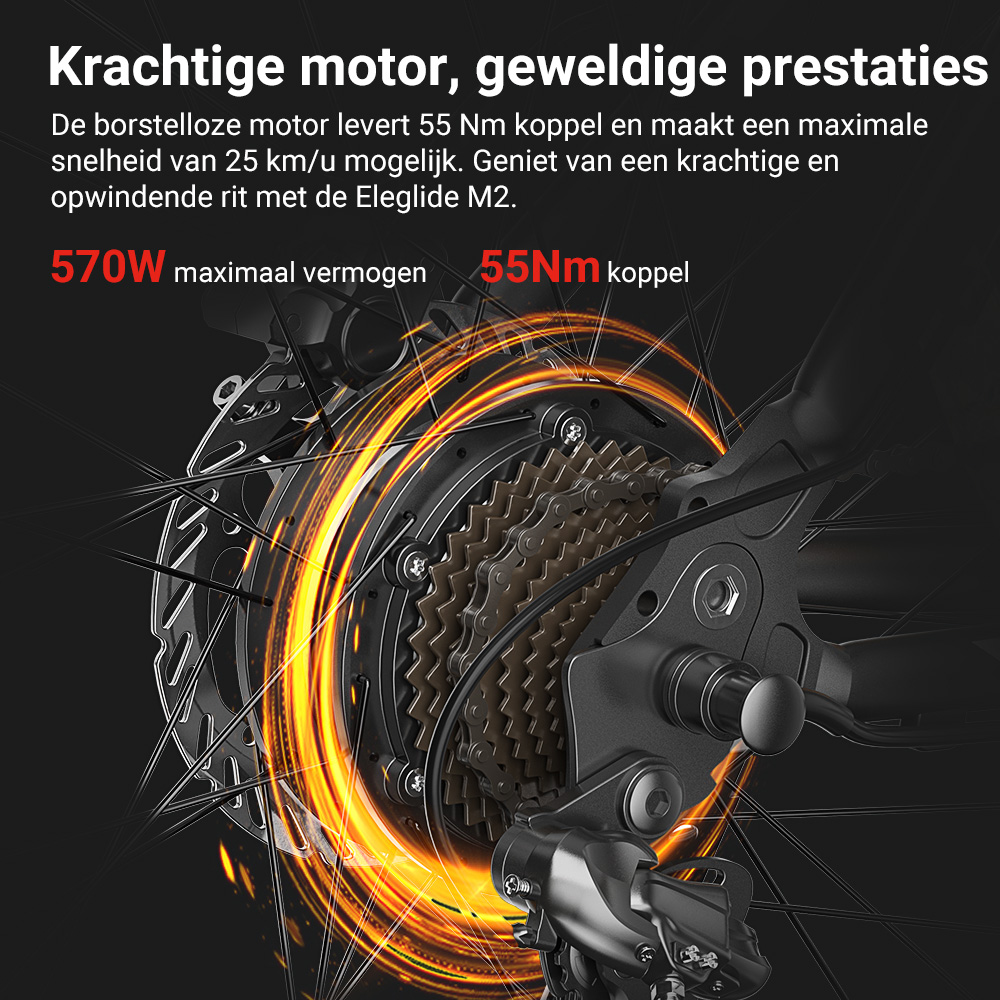 E-mountainbike  M2 27,5, 36V 15AH 125KM 250W 25KM/H, App Control, 24 snelheden 5 snelheidsniveaus, City E-bike