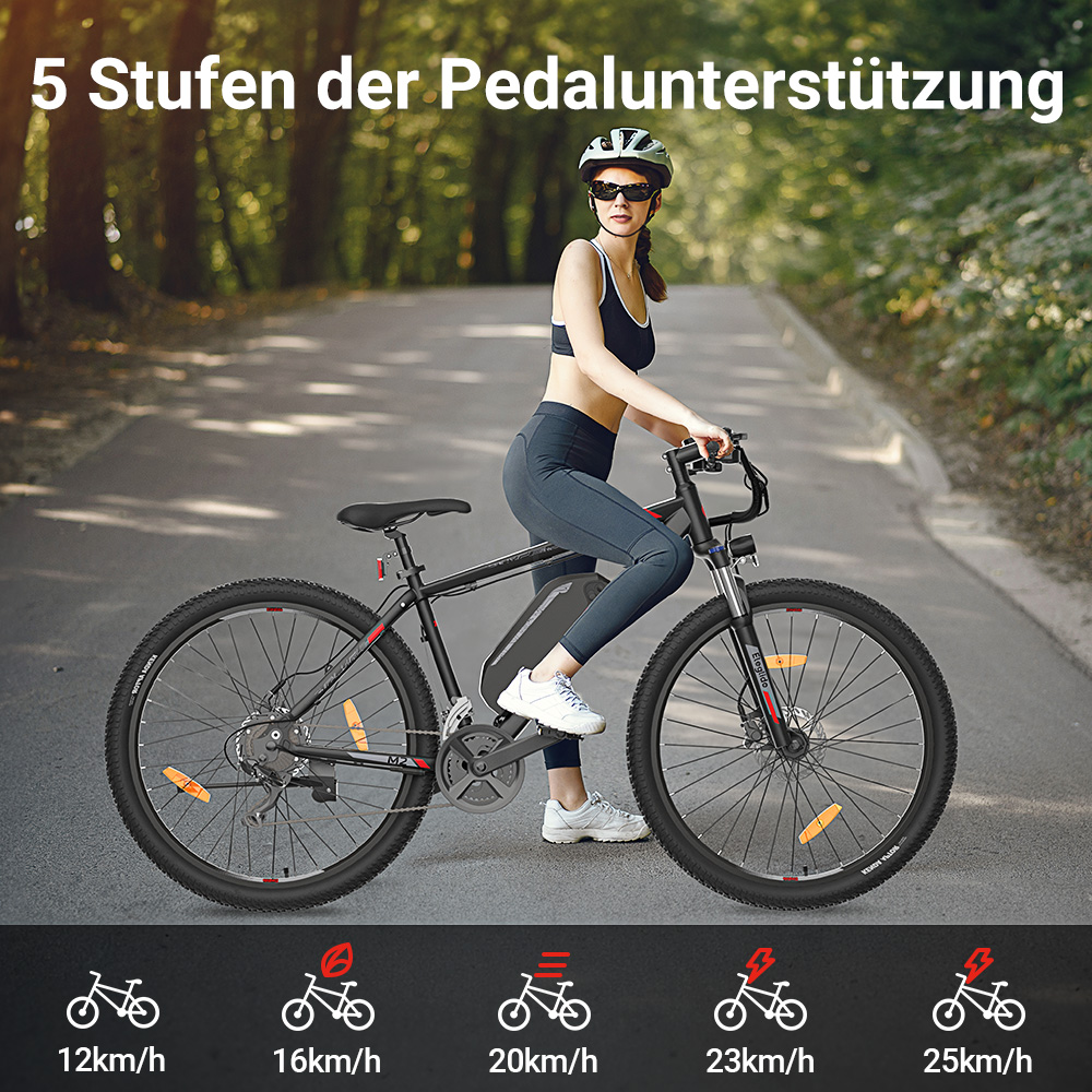 Elektro-Mountainbike  M2 27.5, 36V 15AH 125KM 250W 25KM/H, App-Steuerung, 24 Gänge 5 Geschwindigkeitsstufen