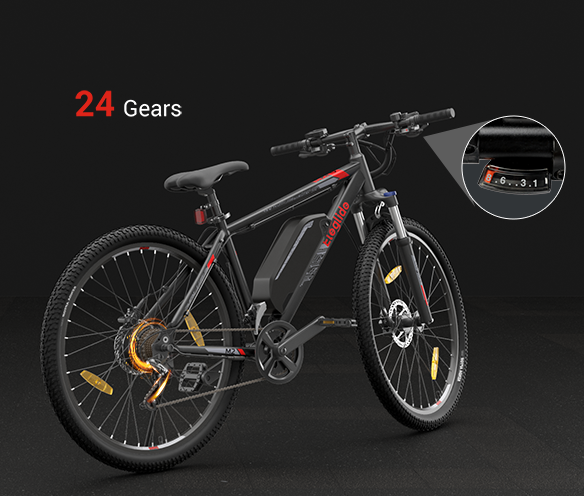 Electric Mountain Bike  M2 29, 36V 15Ah 125KM 25KM/H, App Control, 24 Speed Shimano Gear 5 Speed Levels, City E-bike