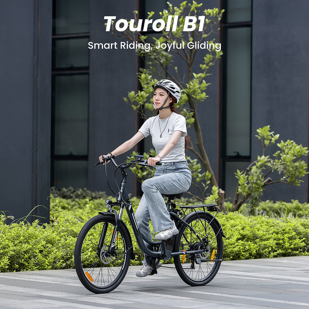 Touroll B1 Electric City Bike, 250W Motor, 45Nm Torque, 36V 15.6Ah Battery, 25km/h Max Speed, 26 x1.95 Tire