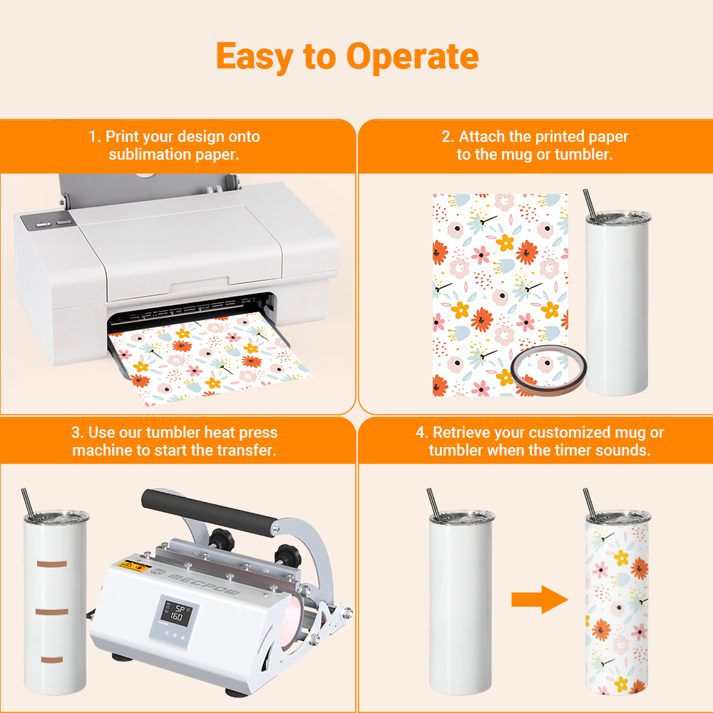 Mecpow MP30 30oz Tumbler Heat Press Machine, Mug Heat Press, LCD Control Panel, High Security