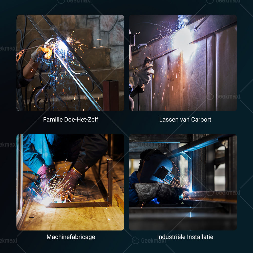 Mecpow Dubbel Voltage Gasloze MIG-120 Lasapparaat, Gasloze MIG MMA Lift TIG 110V-220V 50/60Hz 120A