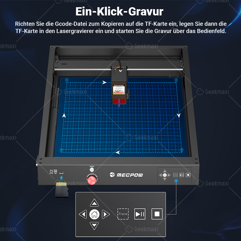 Mecpow X4 22W Lasergravierer mit integrierter Luftunterstützung, 400 x 410mm Gravurfläche