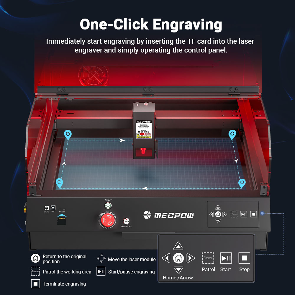 Mecpow X4 Pro 22W Laser Engraving Machine with Built-in Camera, Acrylic Protective Cover, FDA Class 1 Certification