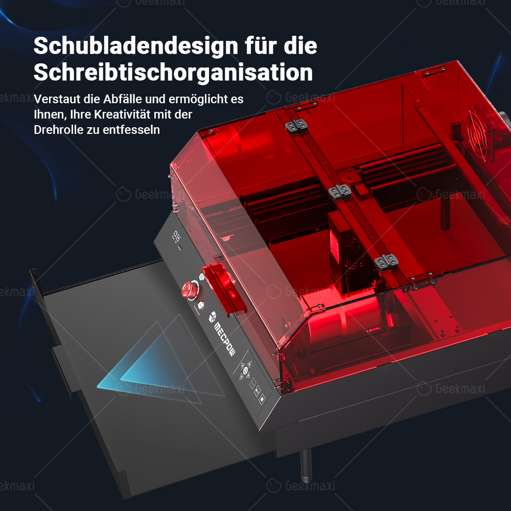 Lasergraviermaschine mit integrierter Kamera Mecpow X4 Pro 22W, Acryl-Schutzabdeckung, FDA Klasse 1 Zertifizierung