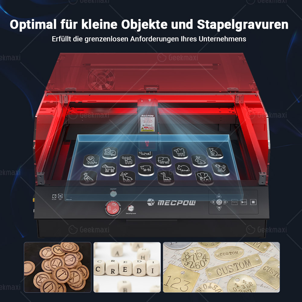 Lasergraviermaschine mit integrierter Kamera Mecpow X4 Pro 22W, Acryl-Schutzabdeckung, FDA Klasse 1 Zertifizierung