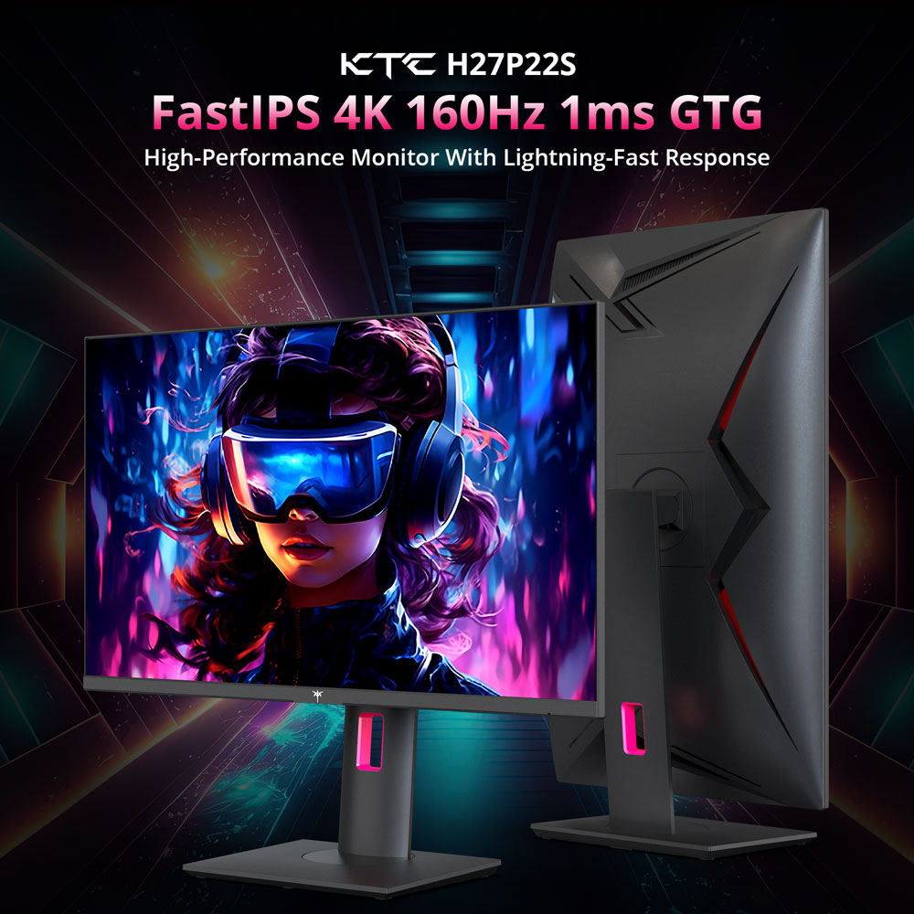 KTC H27P22S 27 inches 4K Gaming Monitor, AUO 7.0 FAST IPS, 3840×2160 Resolution, 160Hz Refresh Rate, HDR400