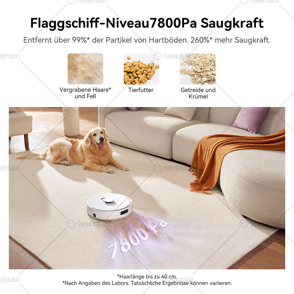 Narwal Freo X Plus Staubsaugerroboter, 7800Pa Saugkraft, Tri-Laser Strukturiertes Licht, 0% Haarverfilzung, 71dB Geräuscharm