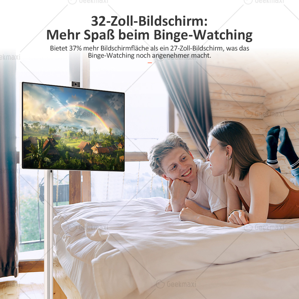 Titan Army V32D4U Pro Flat 16:9 31.5 Zoll VA UHD 76Hz 3840x2160 4K Auflösung Portable Smart Screen, HDR400