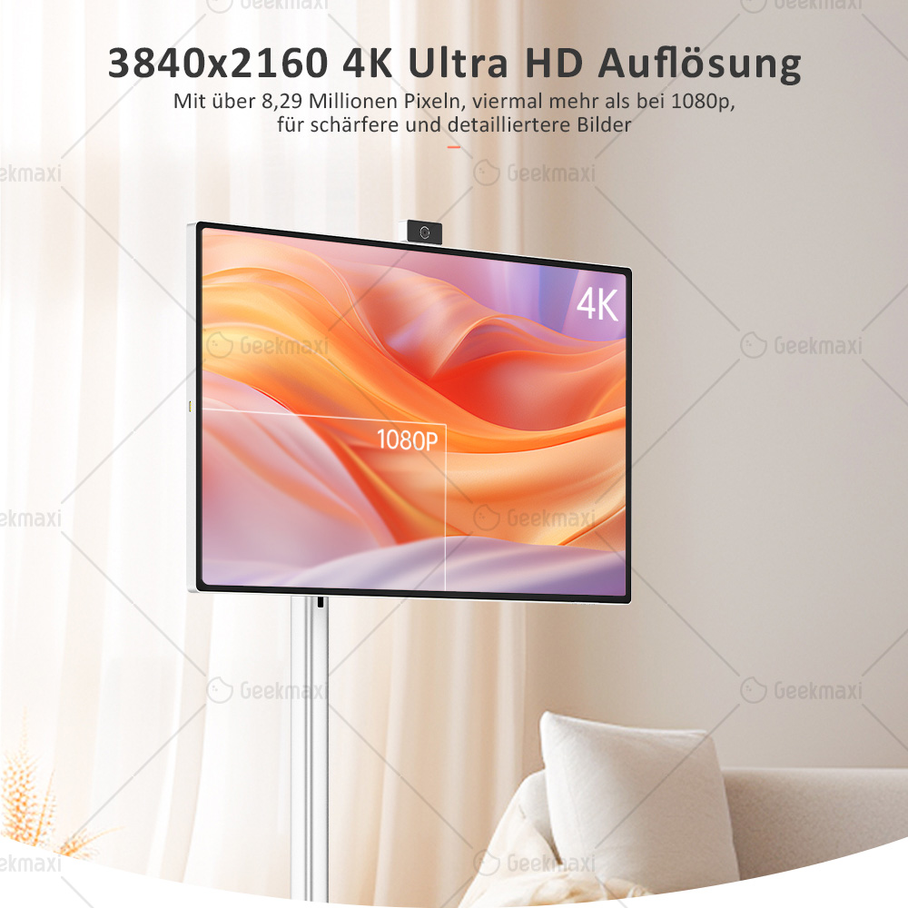 Titan Army V32D4U Pro Flat 16:9 31.5 Zoll VA UHD 76Hz 3840x2160 4K Auflösung Portable Smart Screen, HDR400