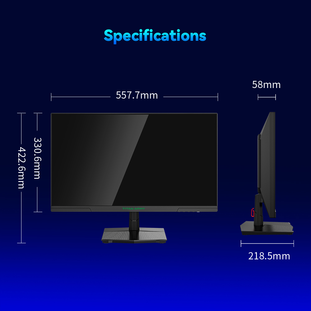 TITAN ARMY P2510S Flat 16:9 24.5-inch Fast IPS QHD 240Hz Gaming Monitor, 2K, 1ms GTG, Eye Care, VESA 100x100mm