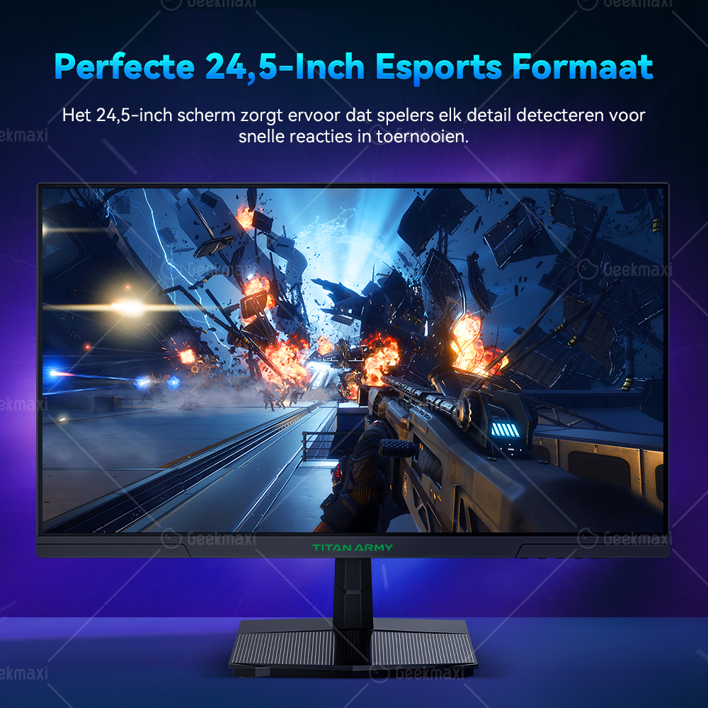 TITAN ARMY P2510S Flat 16:9 24.5-inch Fast IPS QHD 240Hz Gaming Monitor, 2K, 1ms GTG, Oogzorg, VESA 100x100mm