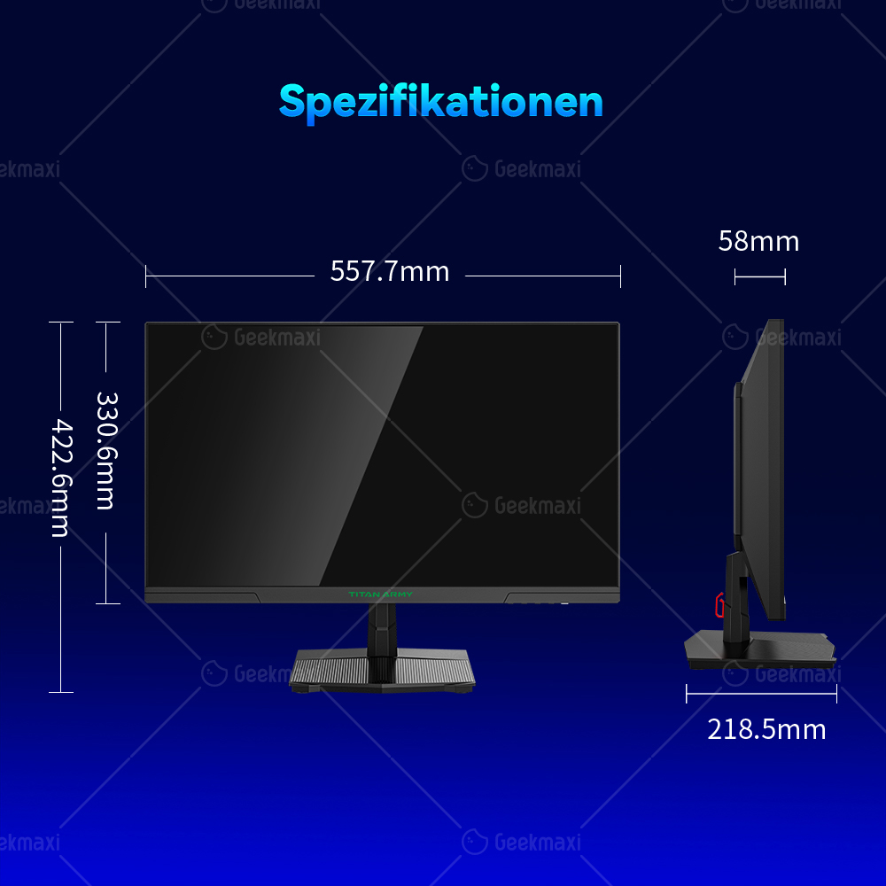 TITAN ARMY P2510S Flacher 16:9 24,5 Zoll Fast IPS QHD 240Hz Gaming Monitor,  2K,1ms GTG, Augenschutz, VESA 100x100mm