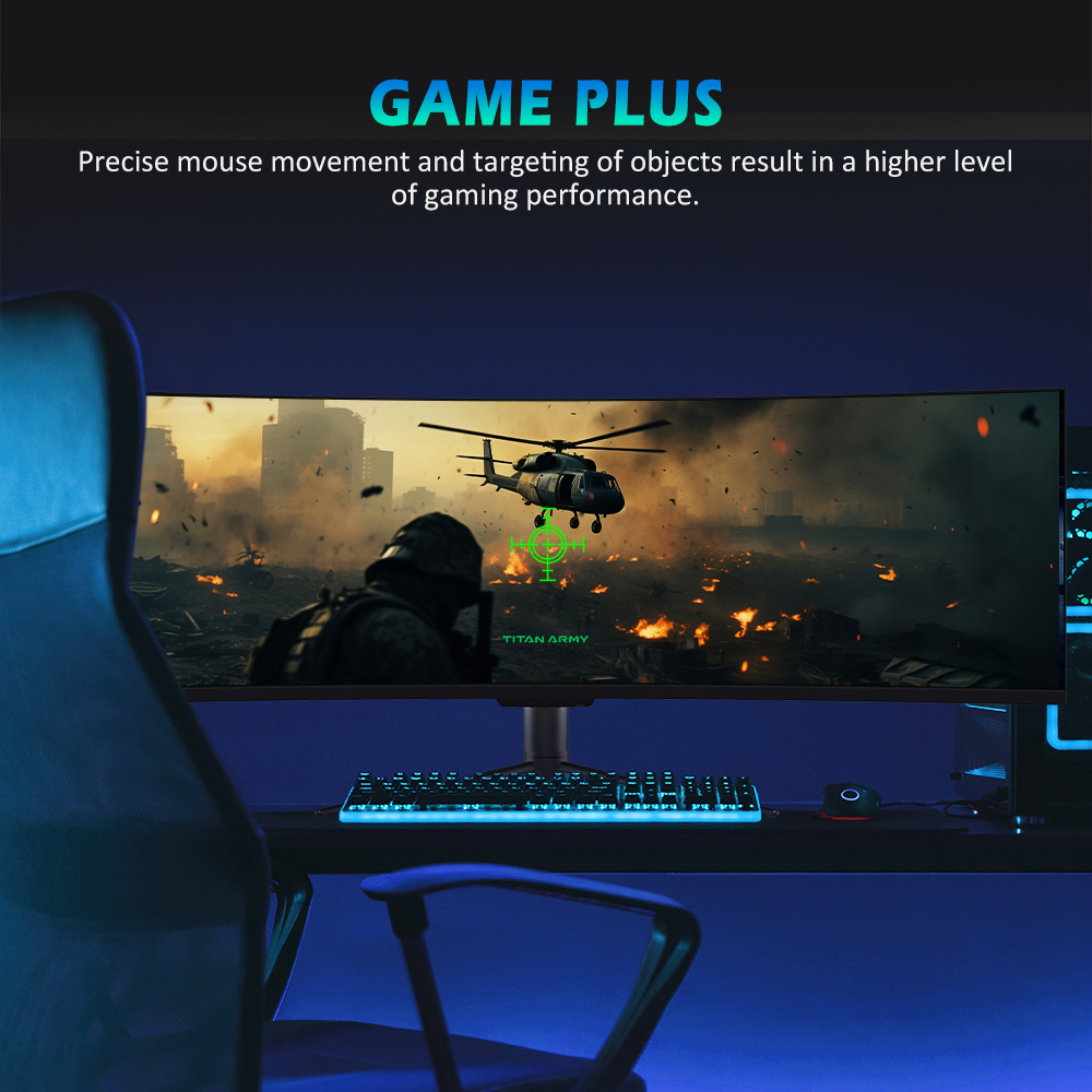 TITAN ARMY C49SHC 32:9 49-inch DFHD 3840×1080 Oversized Screen Gaming Monitor, CSOT HVA Panel, Curved 1500R