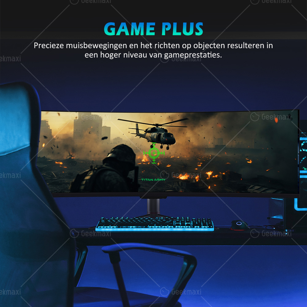 TITAN ARMY C49SHC 32:9 49-inch DFHD 3840×1080 Oversized Screen Gaming Monitor, CSOT HVA Paneel, Gebogen 1800R