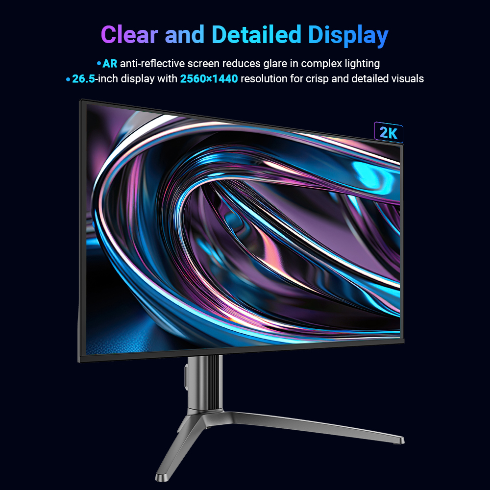 TITAN ARMY G27T8T Flat 26.5 Inches 16:9 QD OLED QHD 360Hz 2K Gaming Monitor, HDR 400, 0.03ms GTG