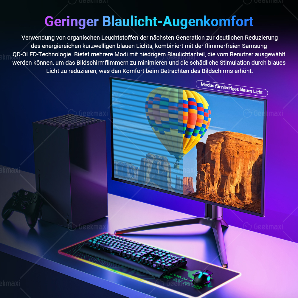 Gaming Monitor TITAN ARMY G27T8T Flacher 26,5 Zoll 16:9 QD OLED QHD 360Hz 2K, HDR 400, 0,03ms GTG