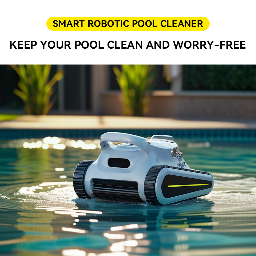 Seauto Crab Cordless Robotic Pool Vacuum, 45000Pa Suction, Wall-Climbing, LED/Voice Reminder