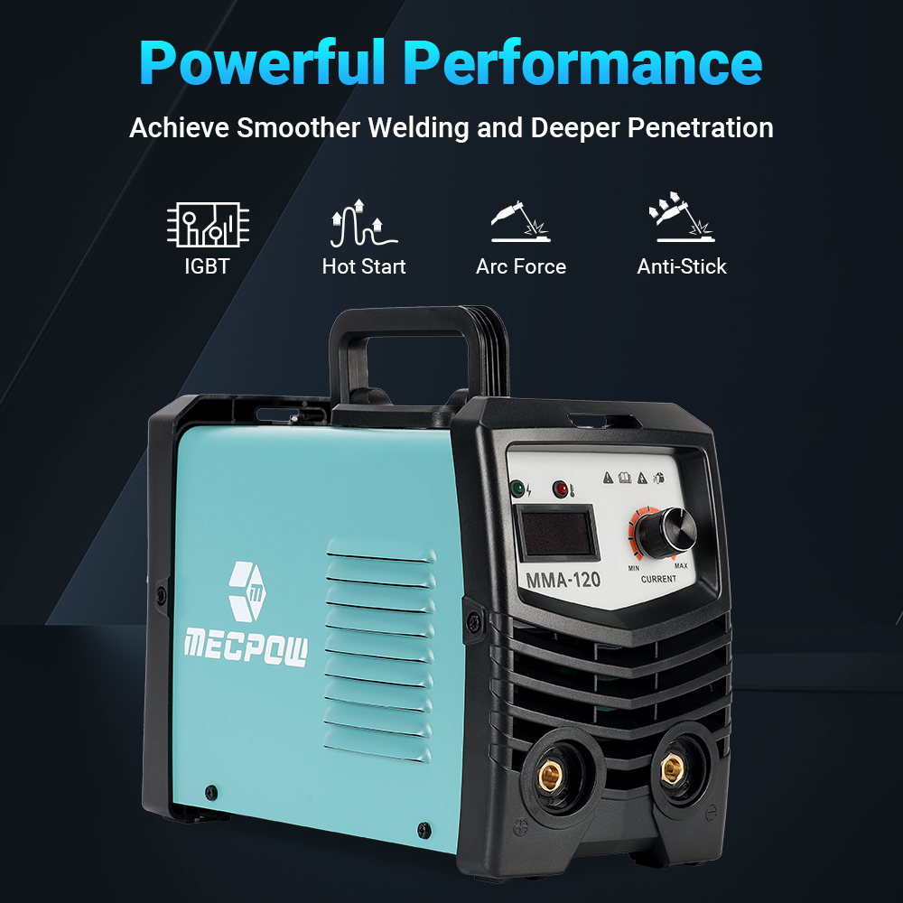 Mecpow Dual Voltage MMA-120 Welding Machine, IGBT Control Mode,MMA Lift TIG 110V-220V 50/60Hz 120A