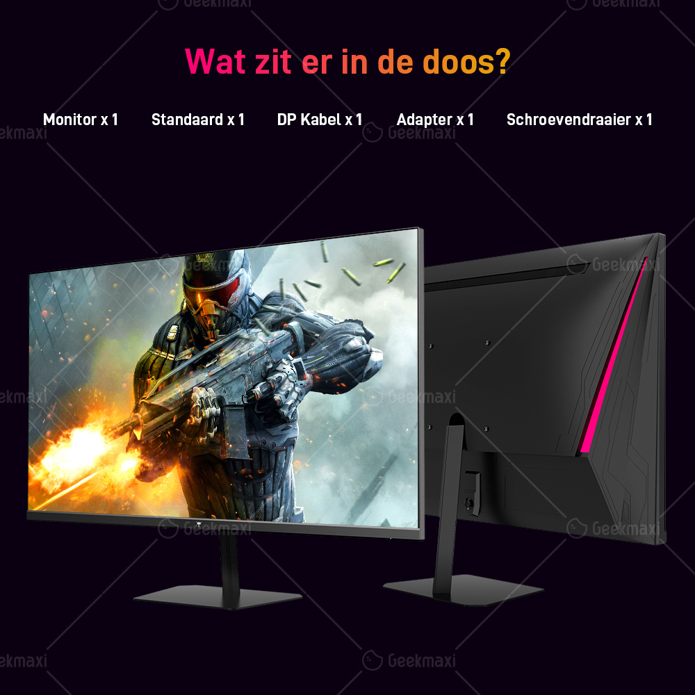 KTC Q24T09 Gaming Monitor, Fast IPS-paneel, 2560x1440 Resolutie, 180Hz, HDR10, Lage Blauwe Lichten