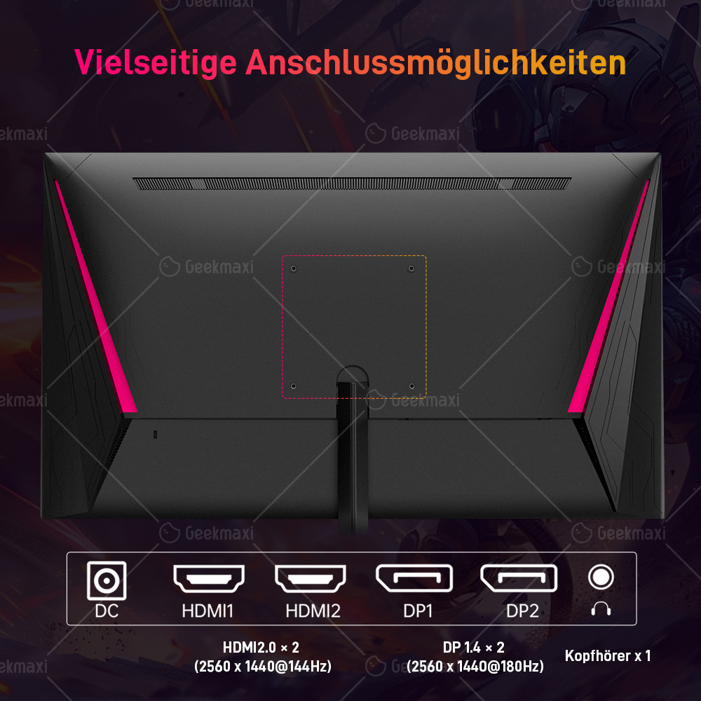 KTC Q24T09 Gaming Monitor, schnelles IPS-Panel, 2560x1440 Auflösung, 180Hz, HDR10, Low Blue Light