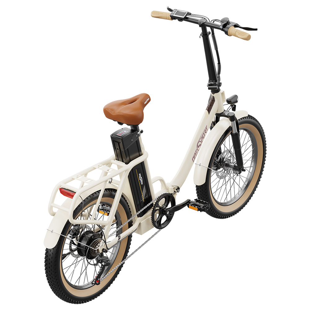 ONESPORT OT16-2 Foldable Electric Bike, 250W Motor, 48V 17Ah Battery, 20*3.0 inch Tires - White