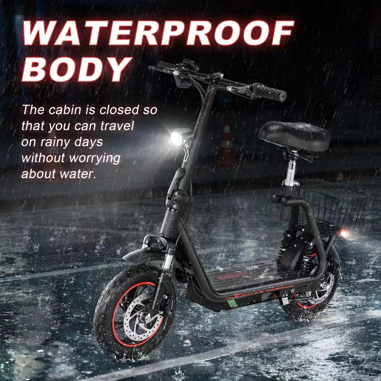 Bogist M5 Pro-S elektrische scooter met zadel, 500W motor, 12 Inch luchtband, 48V 13Ah accu