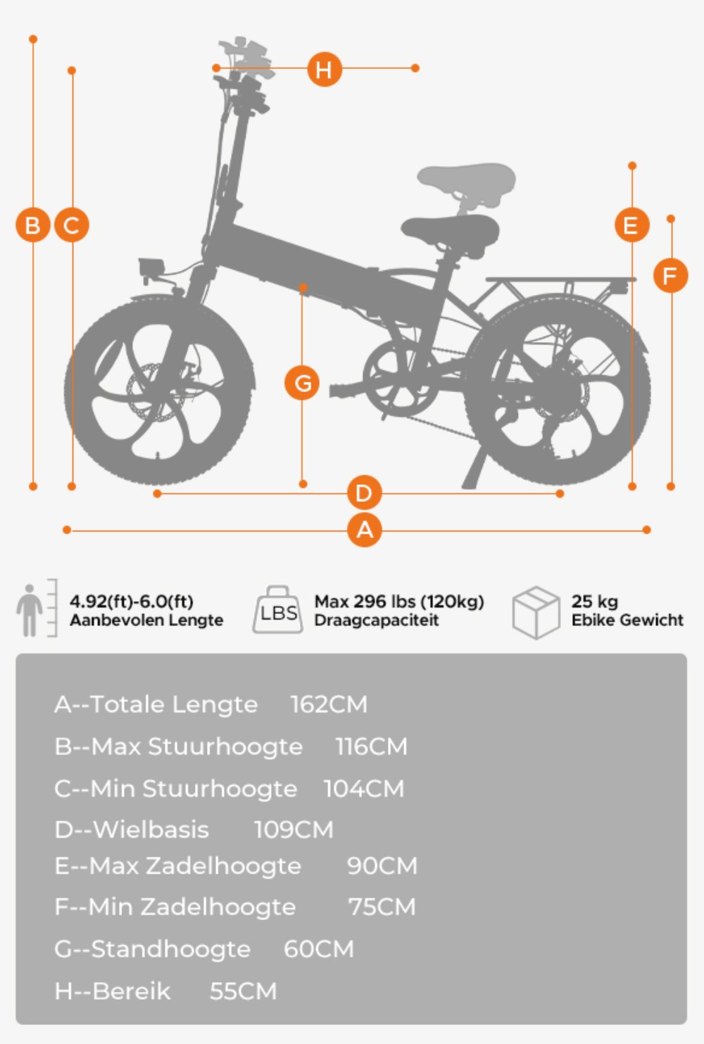 Opvouwbare Elektrische Fiets ENGWE P1, 250W 36V 13Ah 25km/h 50-100KM 40N.m Koppelsensor 7 Speeds 20*3Inch Band,EU-conform-Zilver