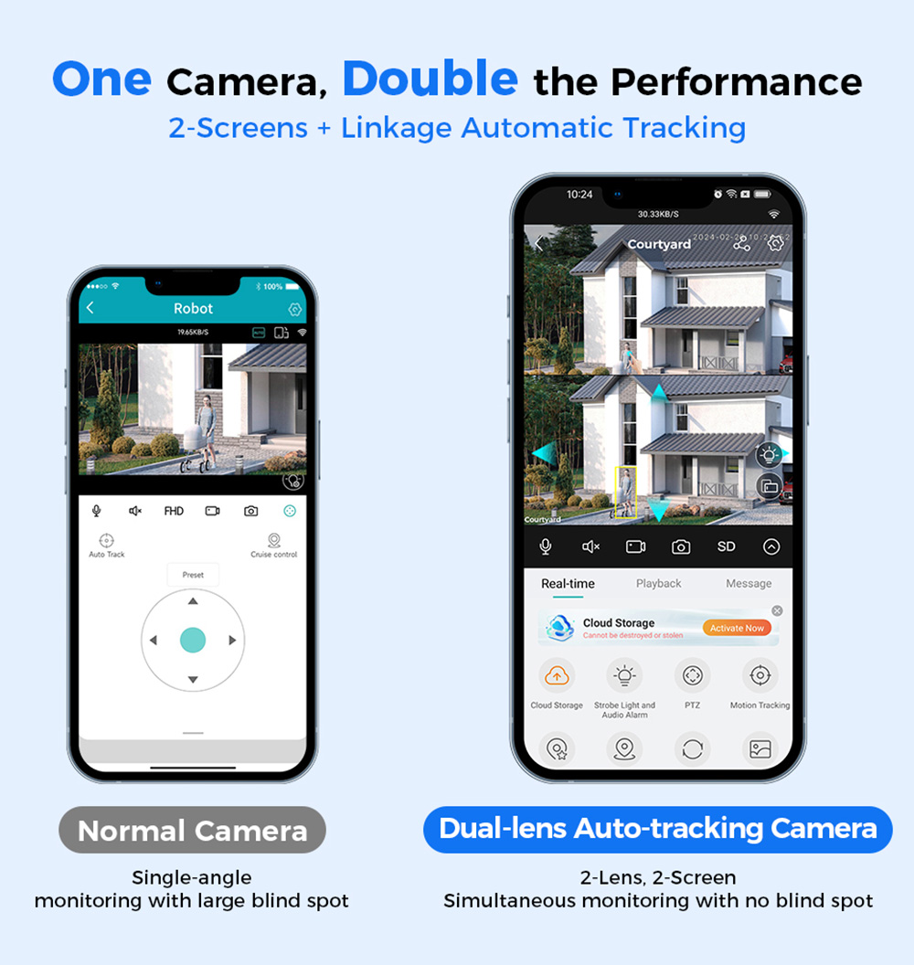 Hiseeu 4K 6MP Outdoor WiFi Camera, Dual Lens, Double Screen, 2-way Audio, Color Night Vision, Auto Tracking