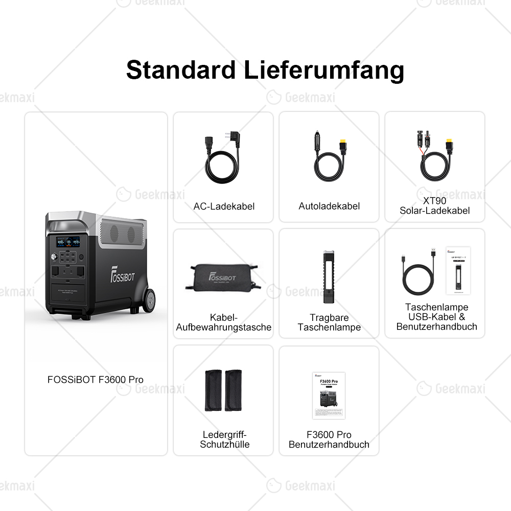 FOSSiBOT F3600 Pro 3840Wh 3600W Tragbar Powerstation,LiFePO4-Batterie, App-Steuerung, erweiterbar auf bis zu 11520Wh