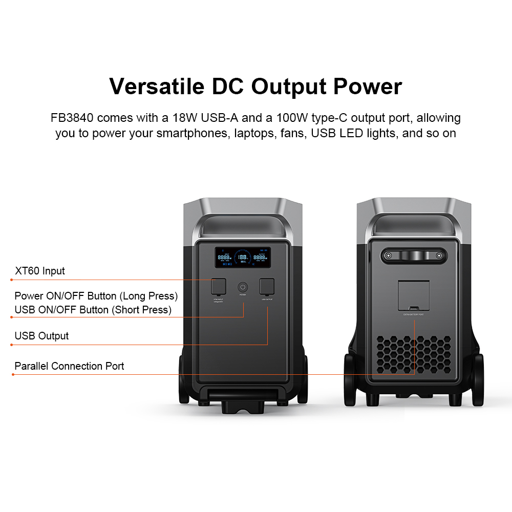 [Pre-sale] FOSSiBOT FB3840 Expansion Battery, 3840Wh LiFePO4 Battery Pack for F3600 Pro, 6500 Cycle, Fast Charging