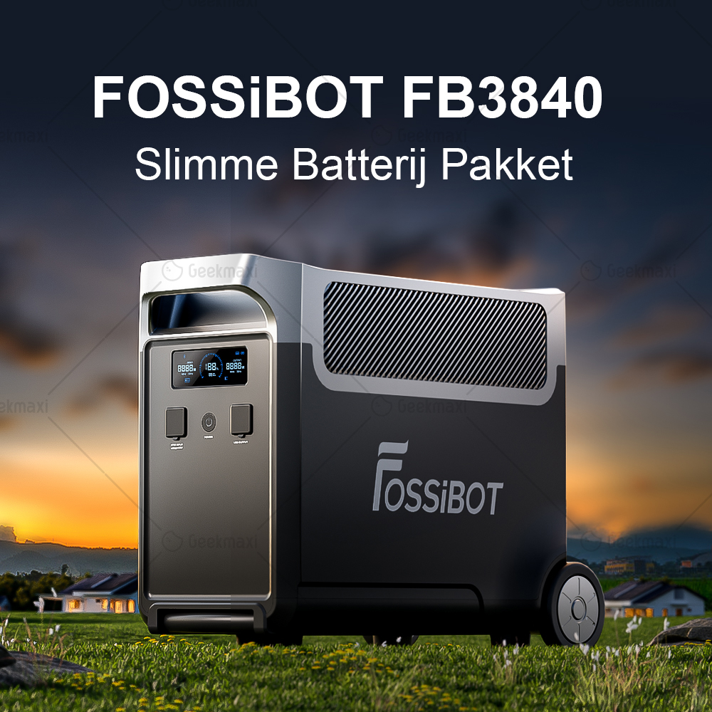 [Voorverkoop] FOSSiBOT FB3840 Uitbreidingsbatterij, 3840Wh LiFePO4 Batterijpakket voor F3600 Pro, 6500 Cycli, Snelladen