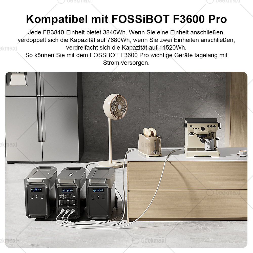 [Vorverkauf] FOSSiBOT FB3840 Erweiterungsakku, 3840Wh LiFePO4 Akkupack für F3600 Pro, 6500 Zyklen, Schnellladung