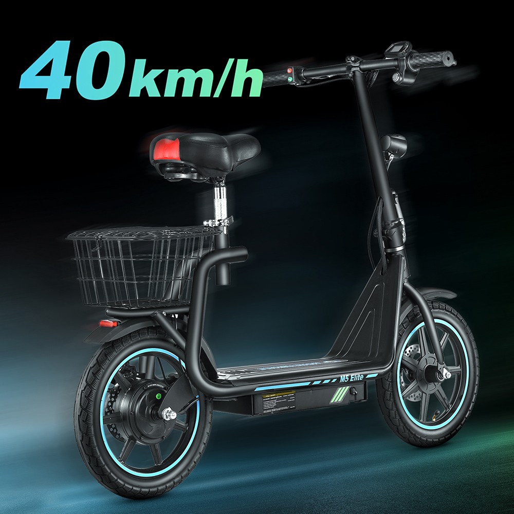 City E-scooter HONEYWHALE M5 Elite Commuter Scooter, 500W 48V 13Ah(624Wh) 40km/h 45KM, Zitting & Laadmand, 14-inch band