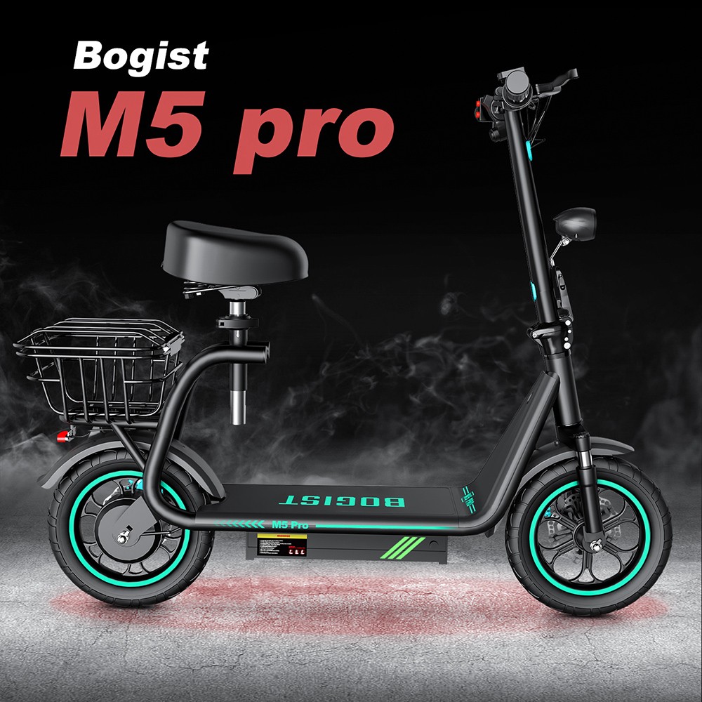 BOGIST M5 Pro+ 12 Inch Band Opvouwbare Elektrische Scooter met Zadel en Bagagedrager - 500W Motor & 13Ah 48V Batterij