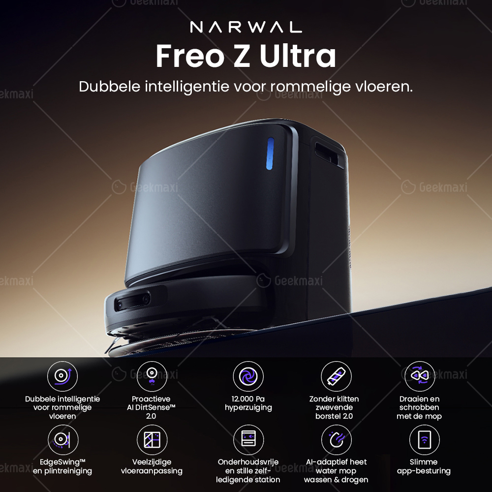 Presale Narwal Freo Z Ultra AI Robotstofzuiger & Mop,met Alles-in-één Station,12KPa, AI-Adaptieve Warmwater Mopreiniging&Droging