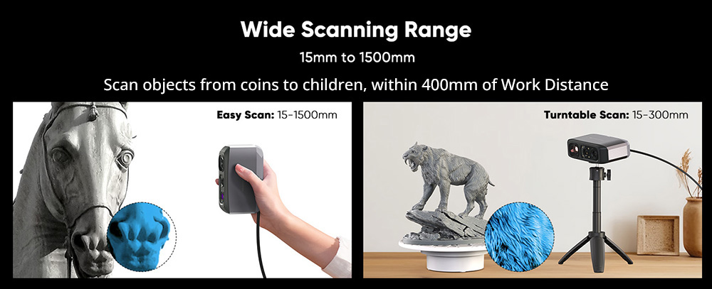 3D-Scanner 3DMakerpro Moose Lite, 0,05 mm Genauigkeit, 0,10 mm Auflösung, NIR-Lichtquelle, 24-Bit-Farbkamera